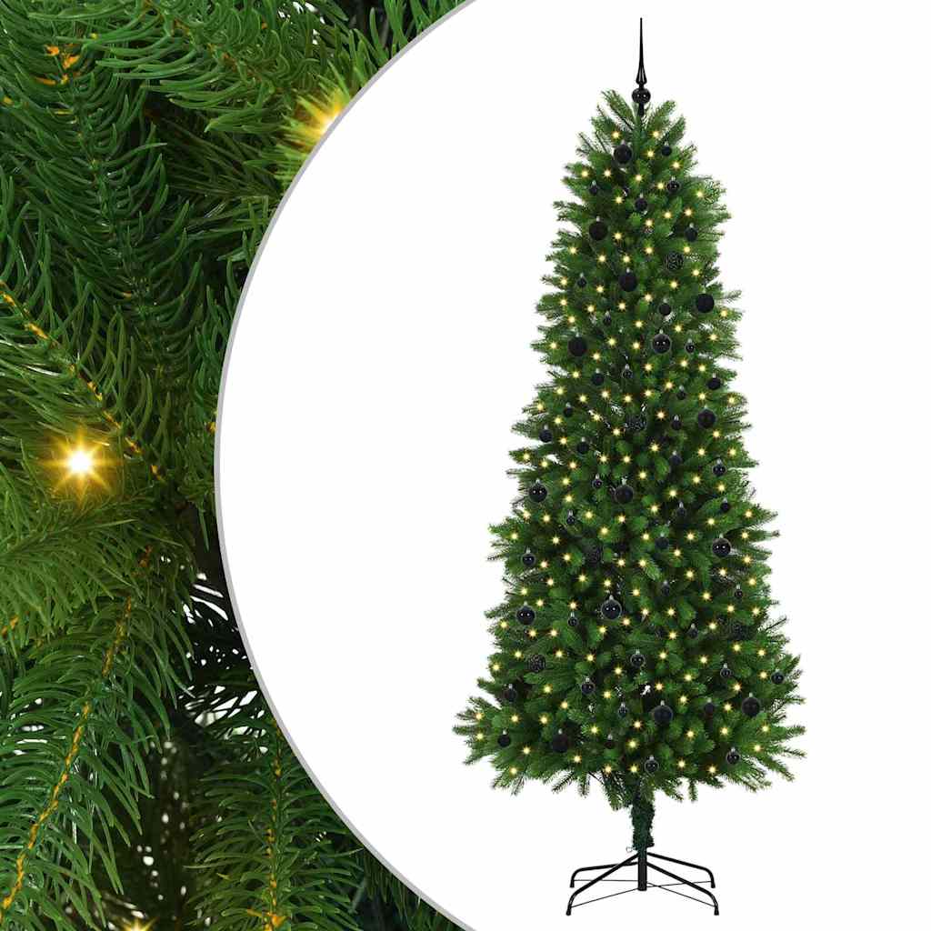 Juletræ med 300 LED'er med stativ Grøn 240 cm PE