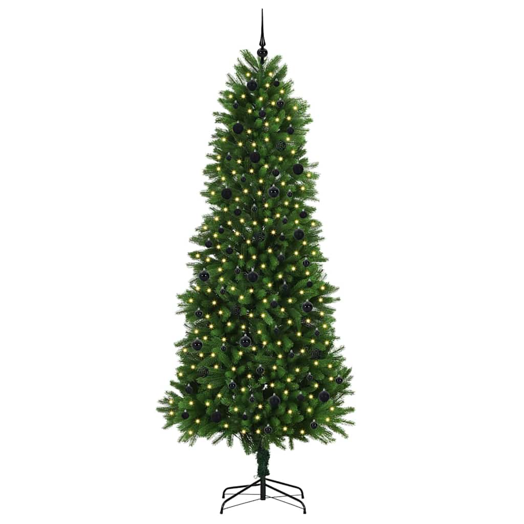 Juletræ med 300 LED'er med stativ Grøn 240 cm PE