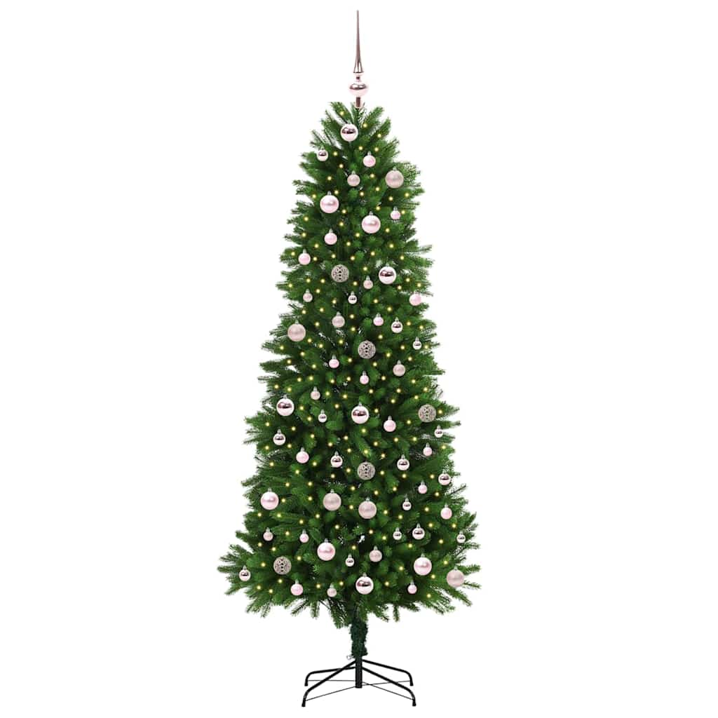 Juletræ med 300 LED'er med stativ Grøn 240 cm PE