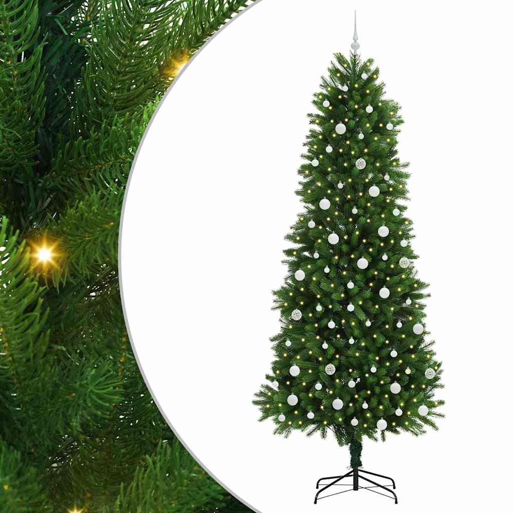 Juletræ med 300 LED'er med stativ Grøn 240 cm PE