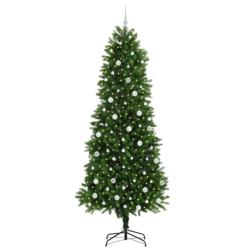 Juletræ med 300 LED'er med stativ Grøn 240 cm PE