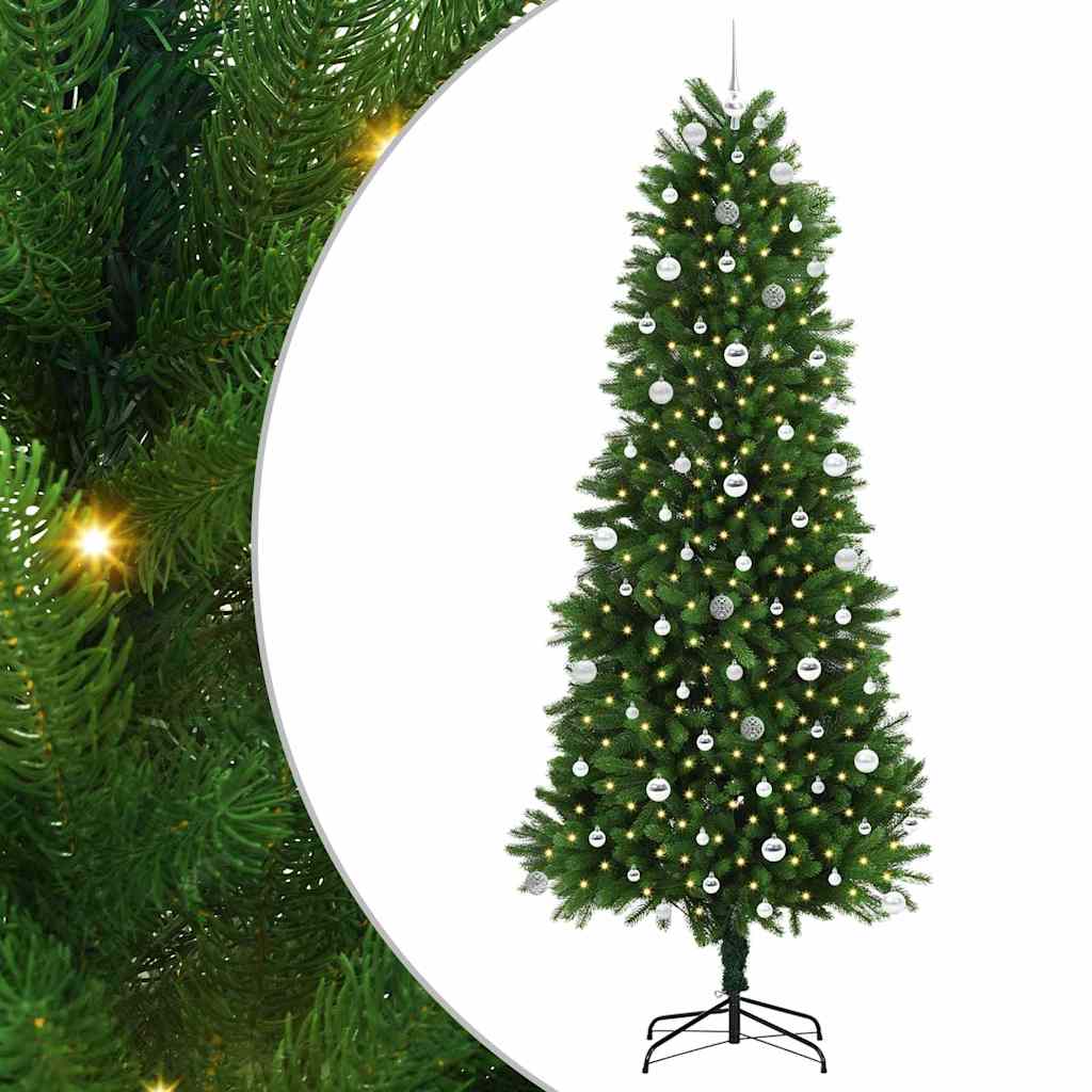 Juletræ med 300 LED'er med stativ Grøn 240 cm PE