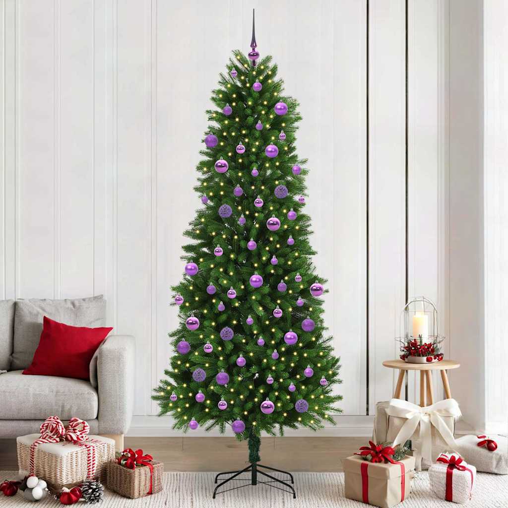 Juletræ med 300 LED'er med stativ Grøn 240 cm PE