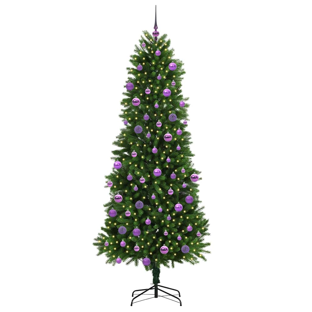 Juletræ med 300 LED'er med stativ Grøn 240 cm PE