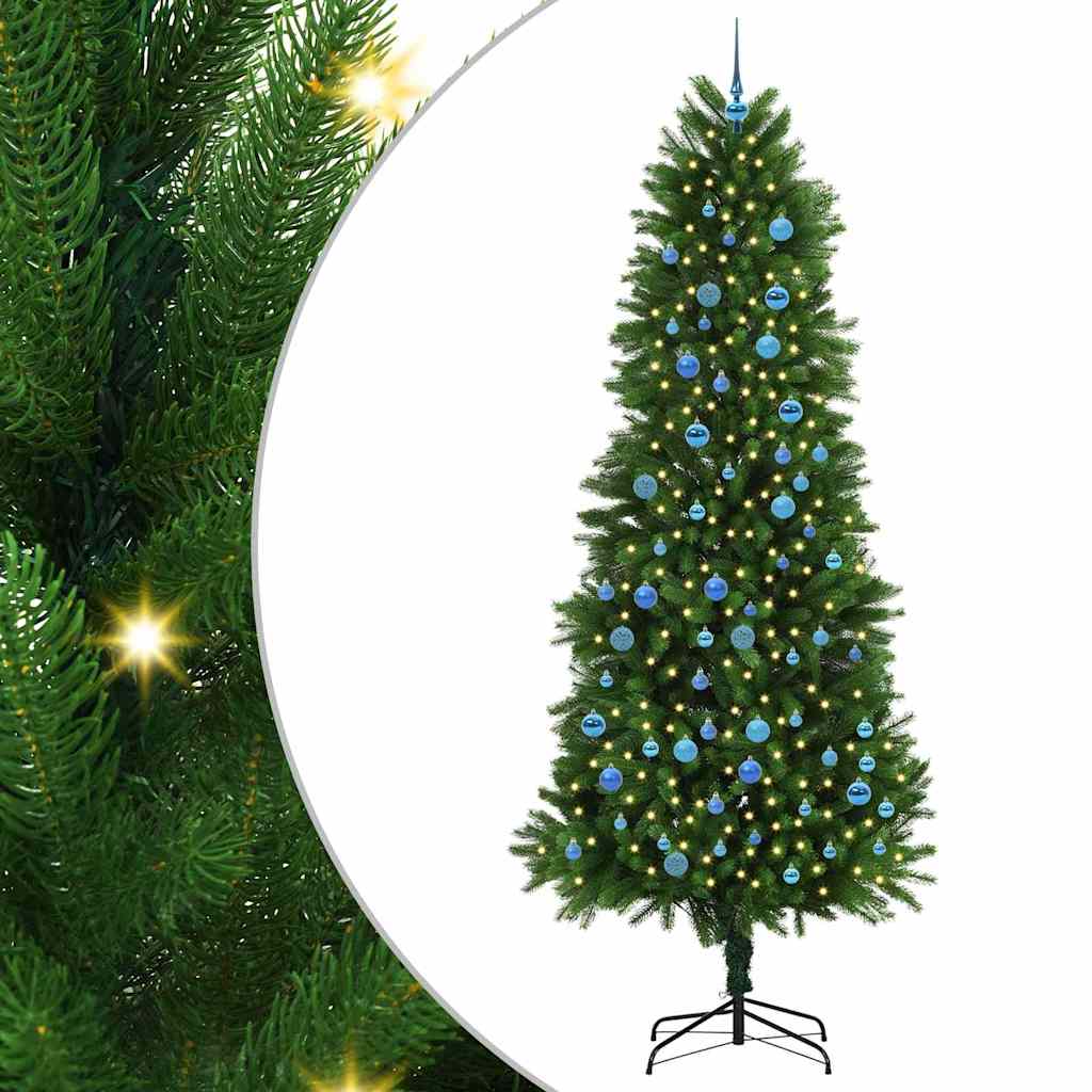 Juletræ med 300 LED'er med stativ Grøn 240 cm PE