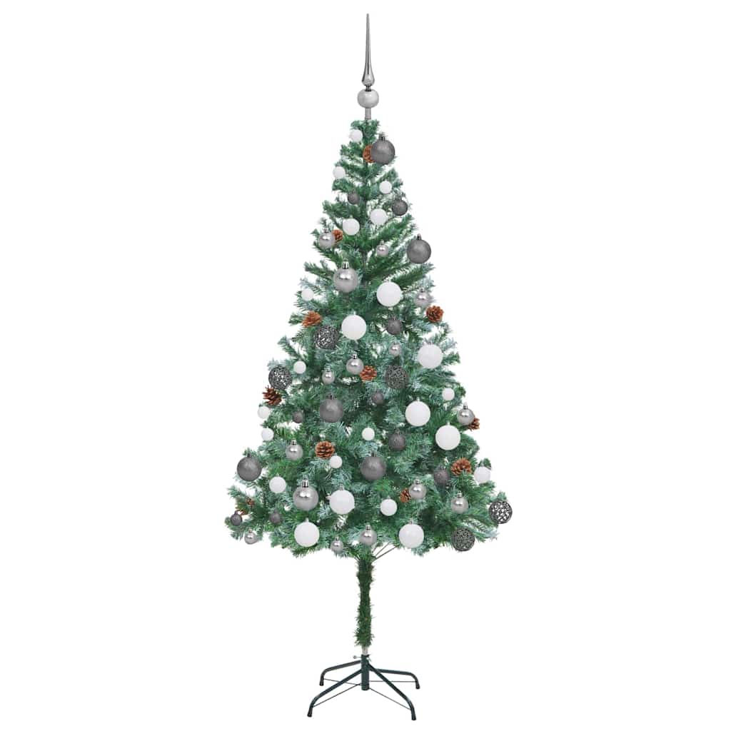 Kunstigt juletræ med 300 LED'er Grøn 180 cm PVC og Stål