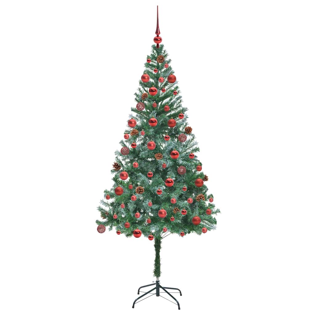 Kunstigt juletræ med 300 LED'er Grøn 180 cm PVC og Stål