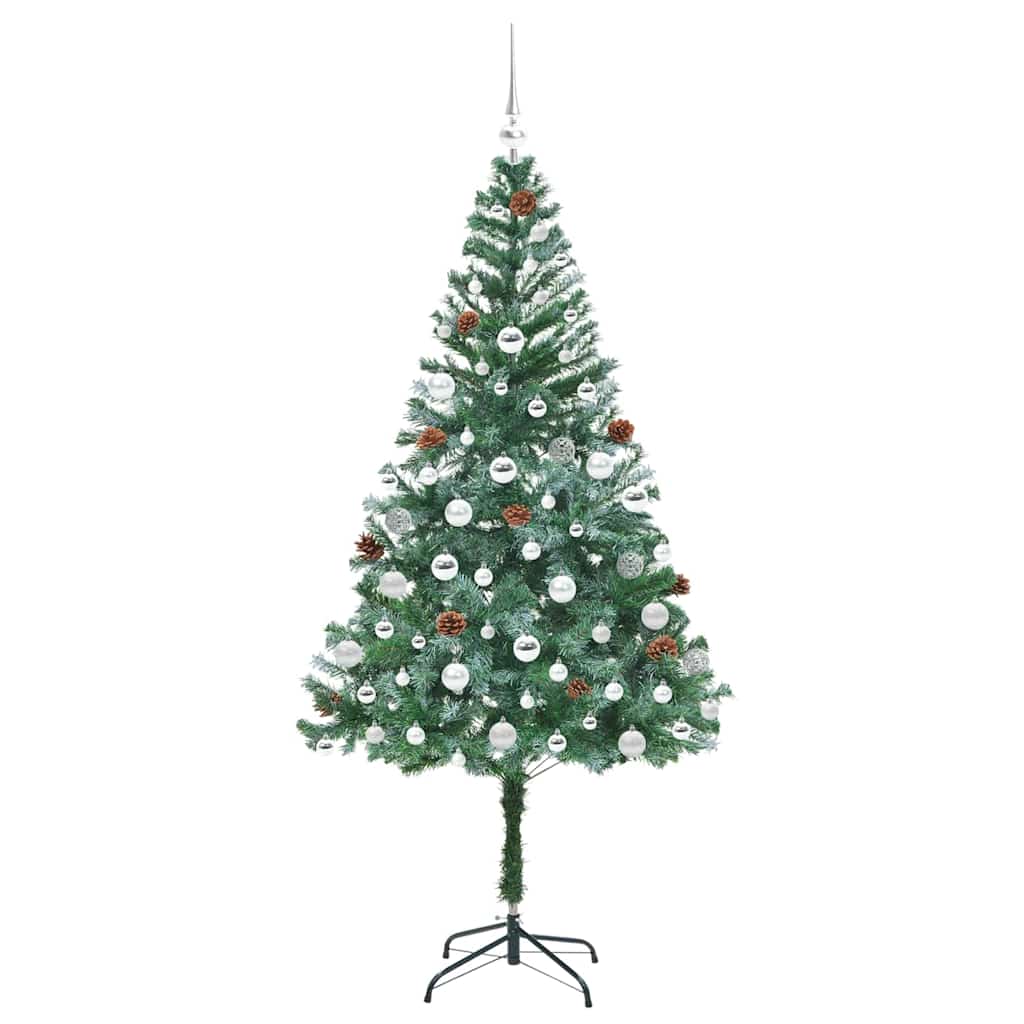 Kunstigt juletræ med 300 LED'er Grøn 180 cm PVC og Stål