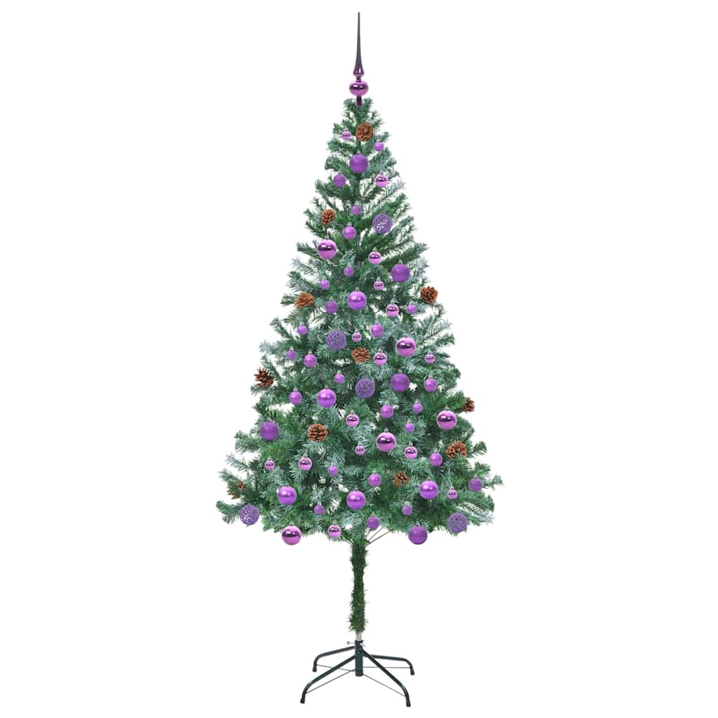 Kunstigt juletræ med 300 LED'er Grøn 180 cm PVC og Stål