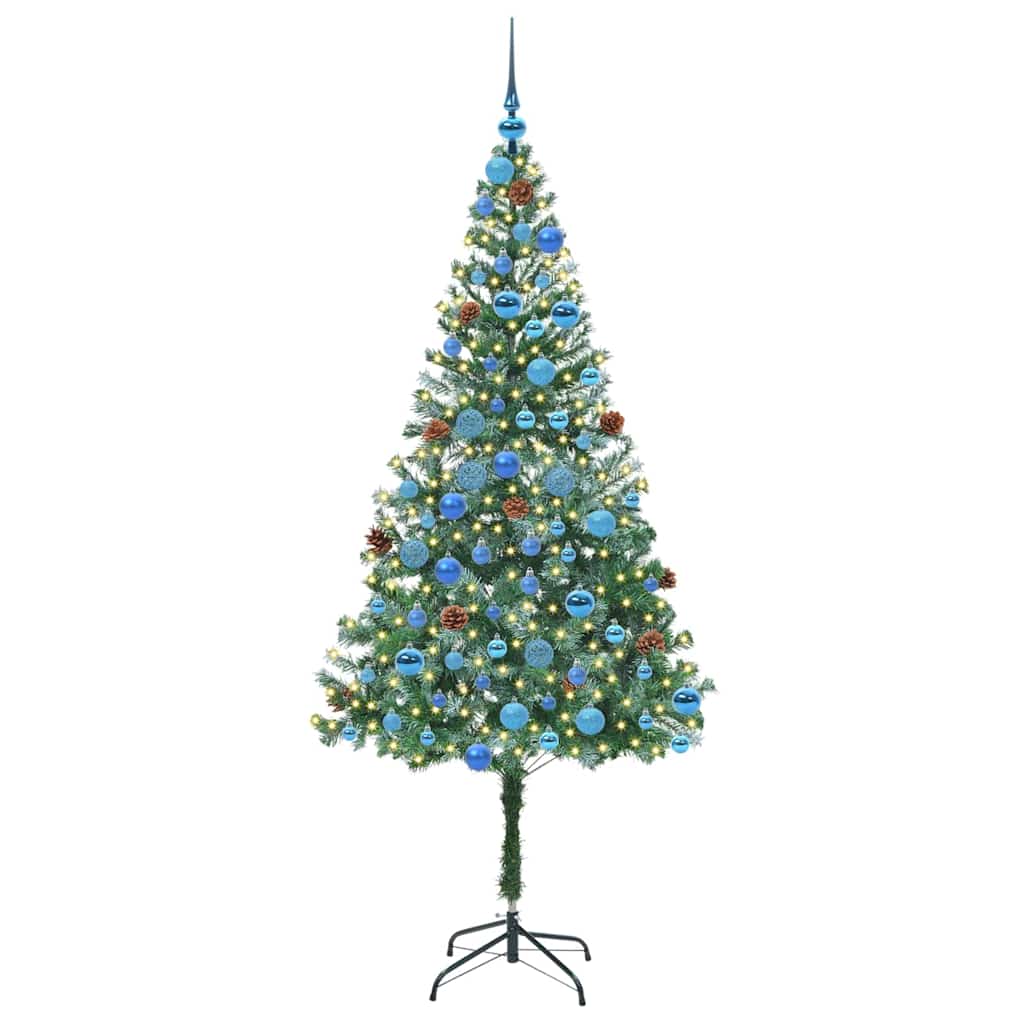 Kunstigt juletræ med 300 LED'er Grøn 180 cm PVC og Stål