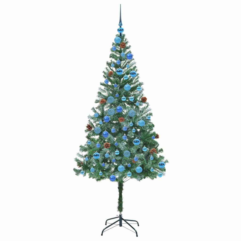 Kunstigt juletræ med 300 LED'er Grøn 180 cm PVC og Stål