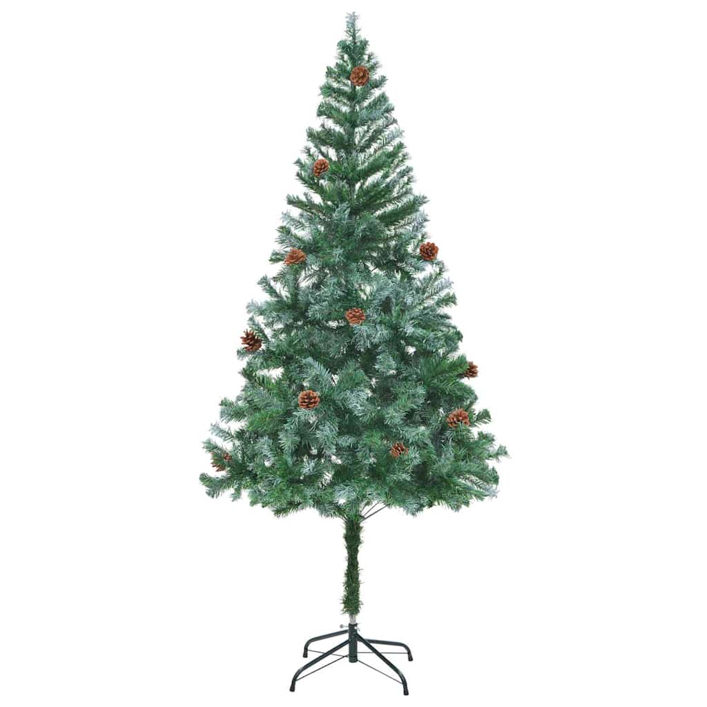 Kunstigt juletræ med 300 LED'er Grøn 180 cm PVC og Stål