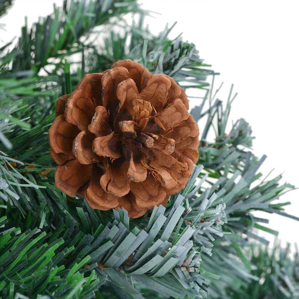 Kunstigt juletræ med 300 LED'er Grøn 210 cm PVC og Stål