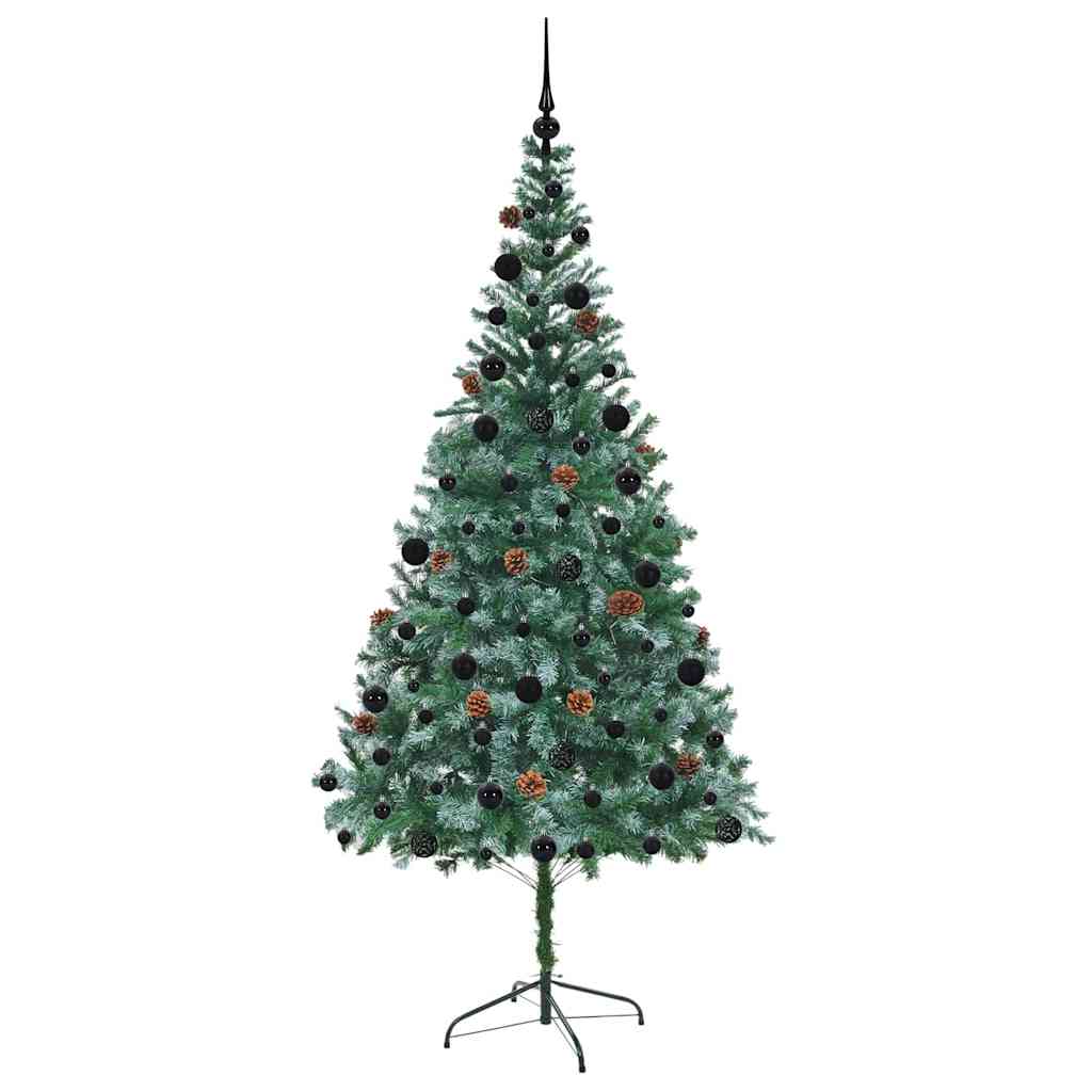 Kunstigt juletræ med 300 LED'er Grøn 210 cm PVC og Stål