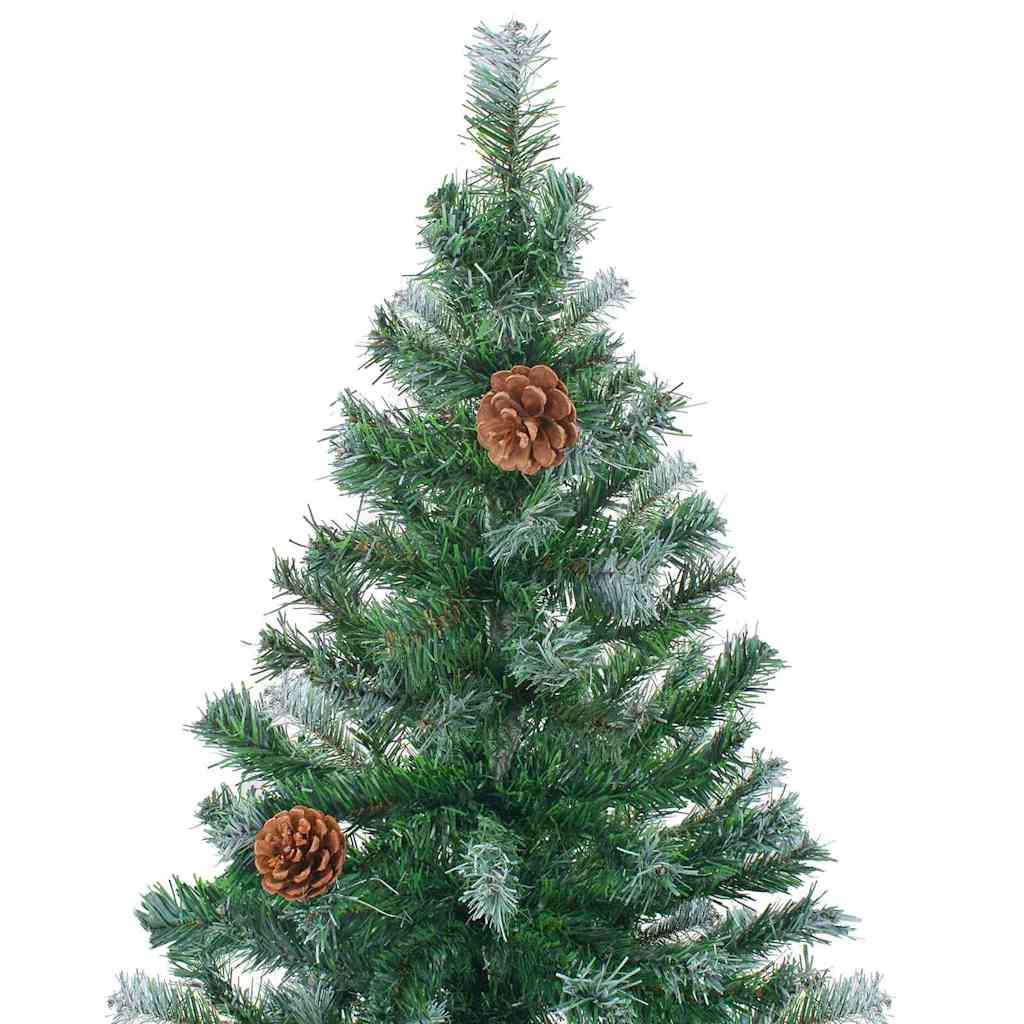 Kunstigt juletræ med 300 LED'er Grøn 210 cm PVC og Stål