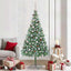 Kunstigt juletræ med 300 LED'er Grøn 210 cm PVC og Stål