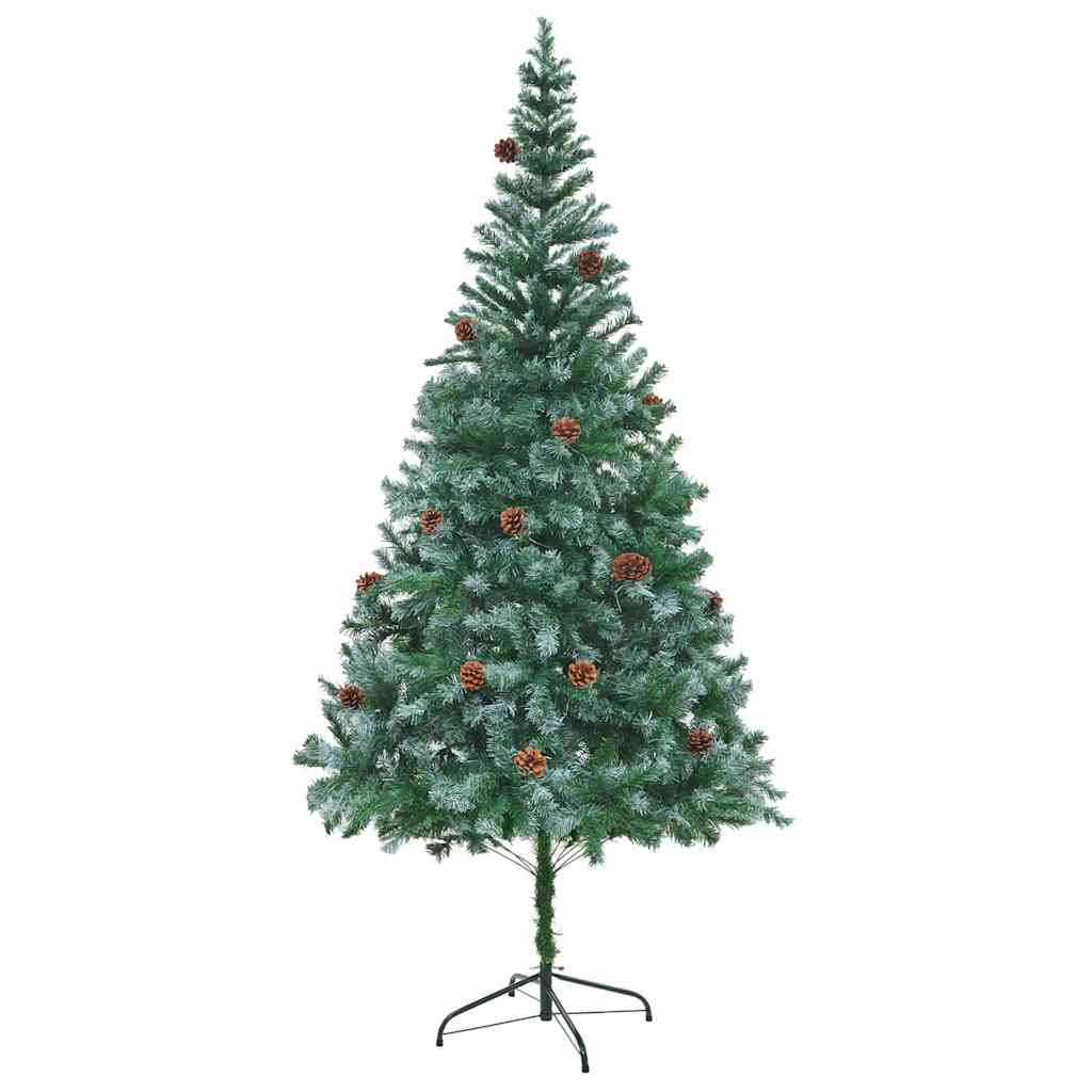 Kunstigt juletræ med 300 LED'er Grøn 210 cm PVC og Stål