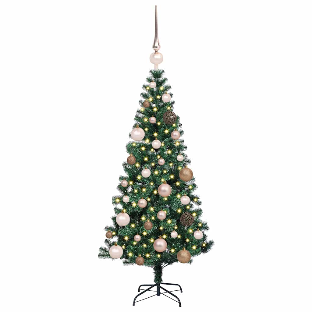 Kunstig Forbelyst Juletræ med stativ Grøn 120 cm PVC og metal