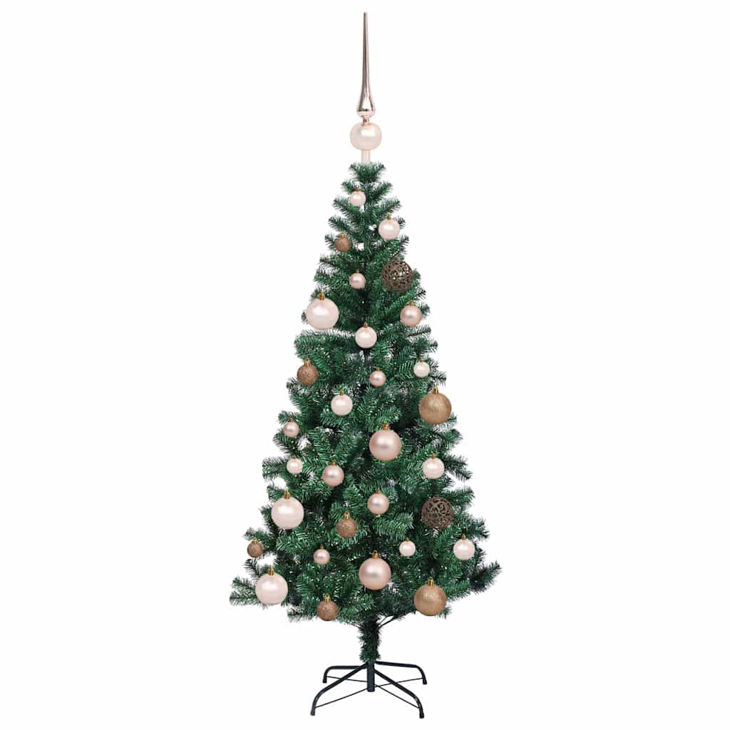 Kunstig Forbelyst Juletræ med stativ Grøn 120 cm PVC og metal