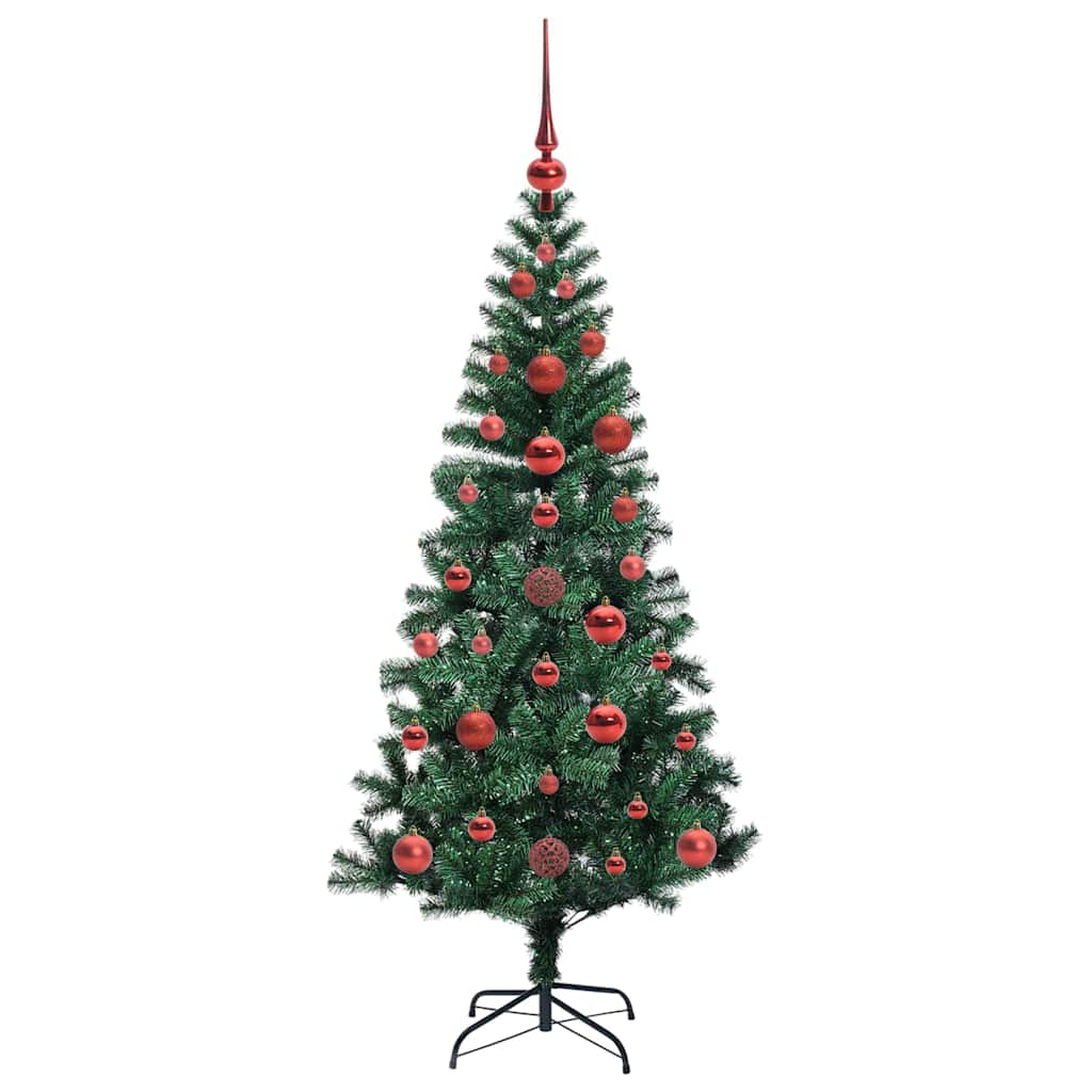 Kunstig Forbelyst Juletræ med stativ Grøn 120 cm PVC og metal