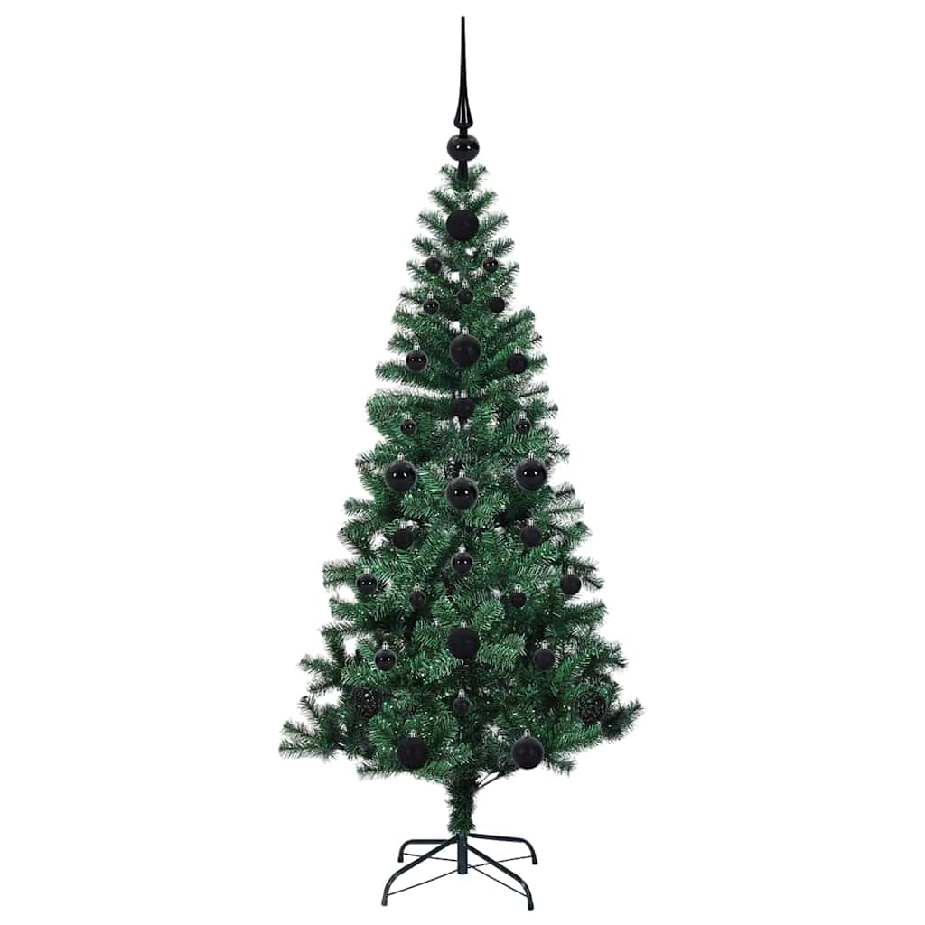 Kunstig Forbelyst Juletræ med stativ Grøn 120 cm PVC og metal