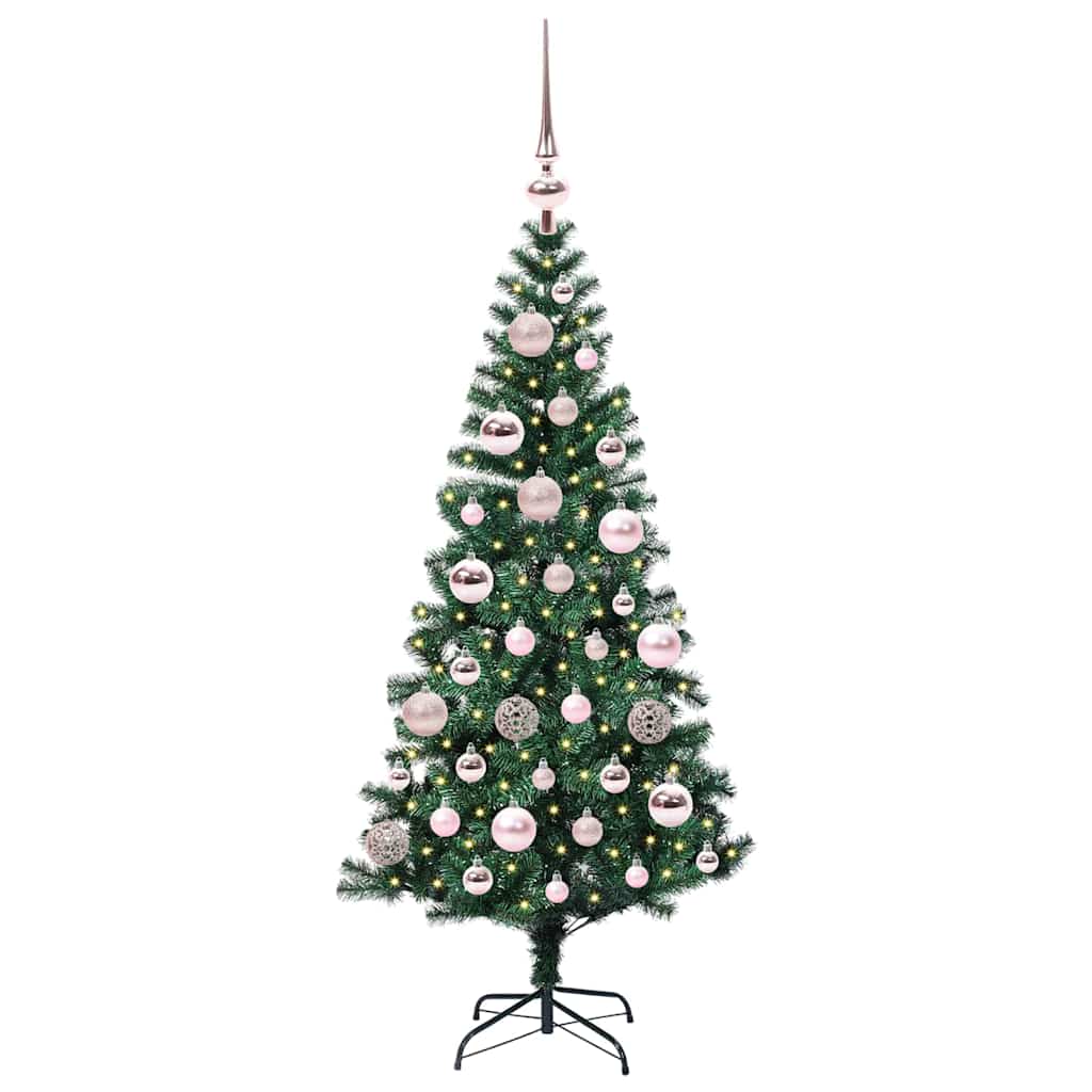 Kunstig Forbelyst Juletræ med stativ Grøn 120 cm PVC og metal