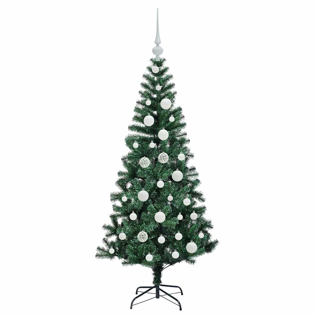 Kunstig Forbelyst Juletræ med stativ Grøn 120 cm PVC og metal