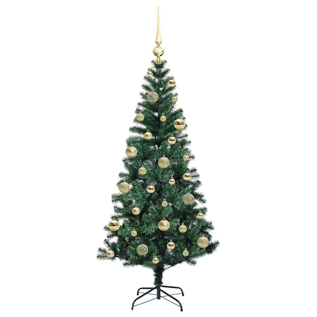 Kunstig Forbelyst Juletræ med stativ Grøn 120 cm PVC og metal