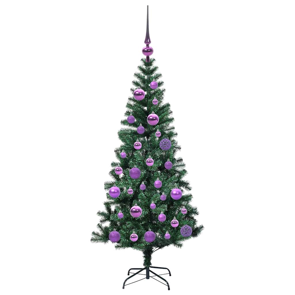 Kunstig Forbelyst Juletræ med stativ Grøn 120 cm PVC og metal