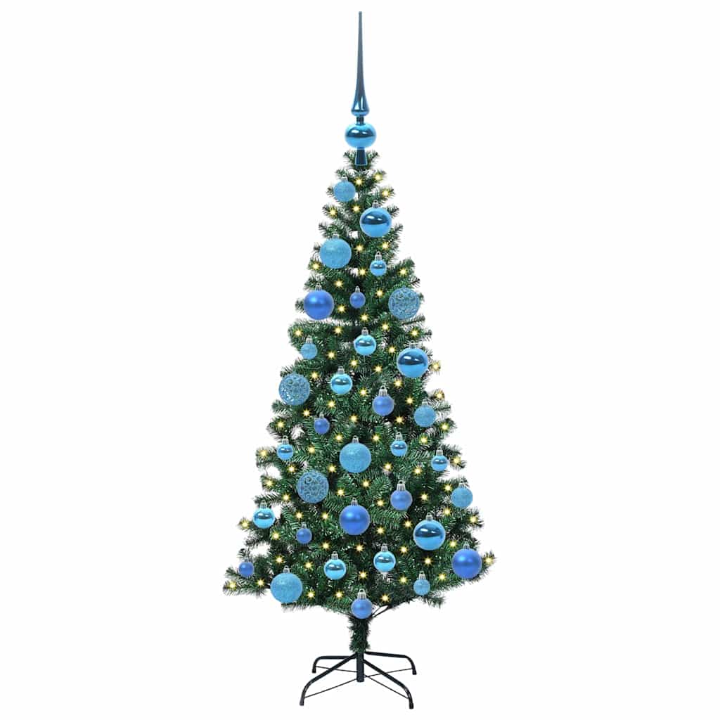 Kunstig Forbelyst Juletræ med stativ Grøn 120 cm PVC og metal