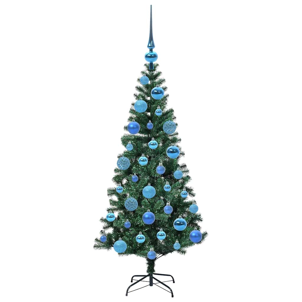 Kunstig Forbelyst Juletræ med stativ Grøn 120 cm PVC og metal