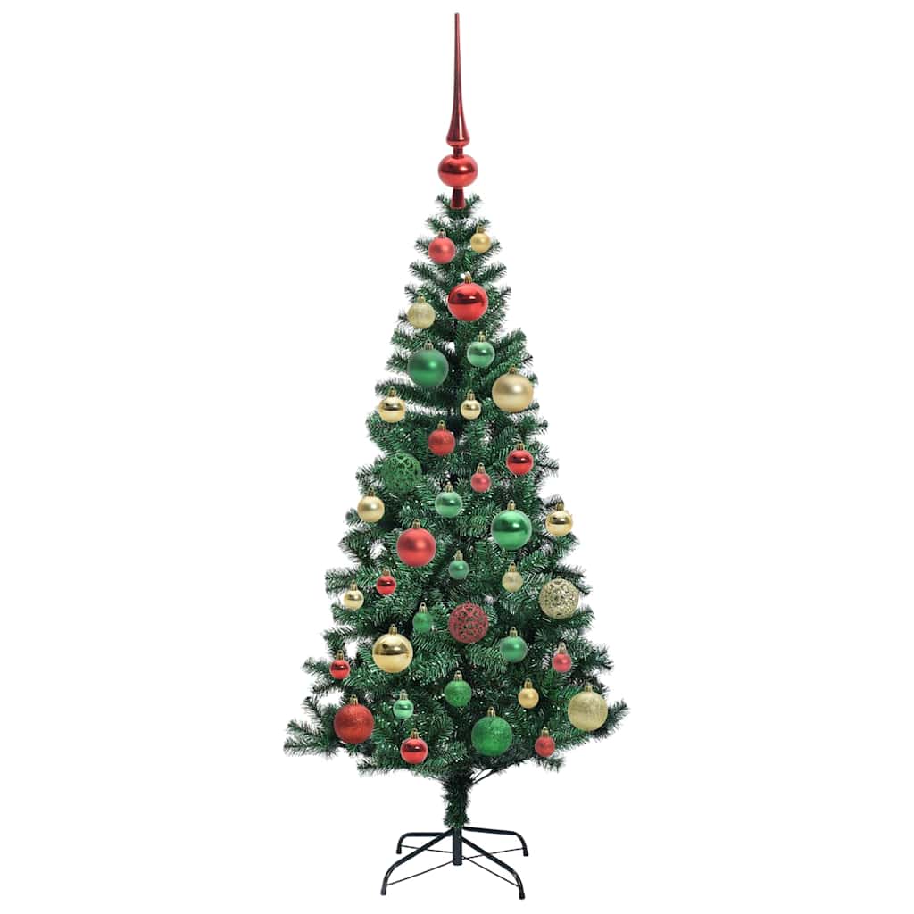 Kunstig Forbelyst Juletræ med stativ Grøn 120 cm PVC og metal