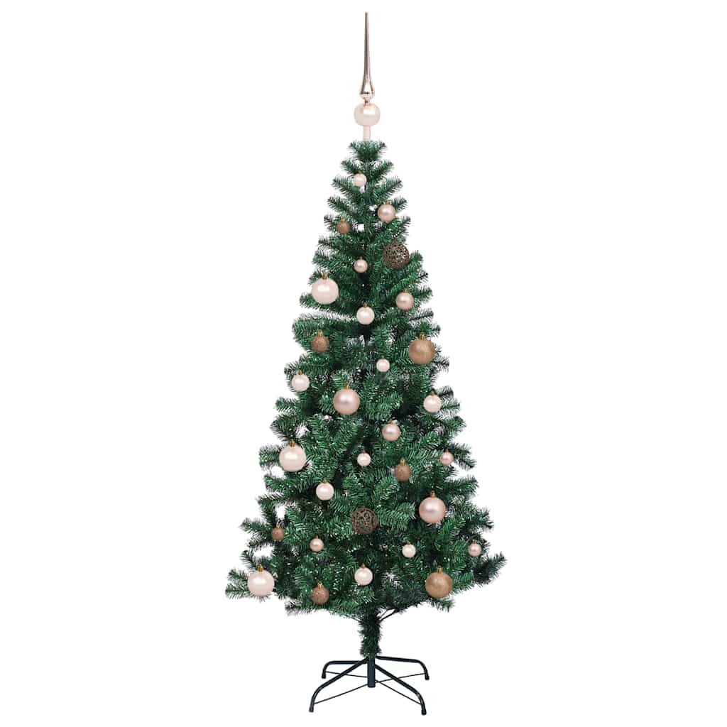 Kunstig Forbelyst Juletræ med stativ Grøn 150 cm PVC og metal