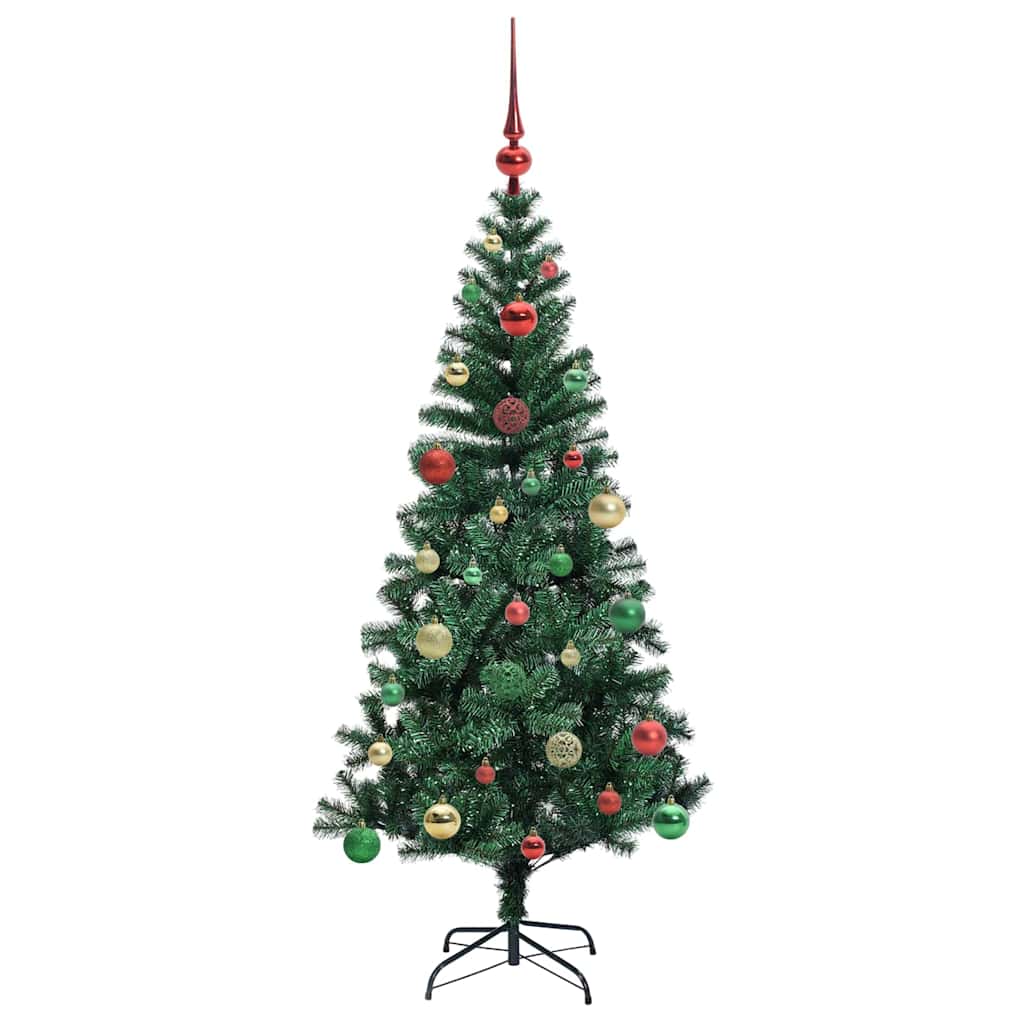 Kunstig Forbelyst Juletræ med stativ Grøn 150 cm PVC og metal