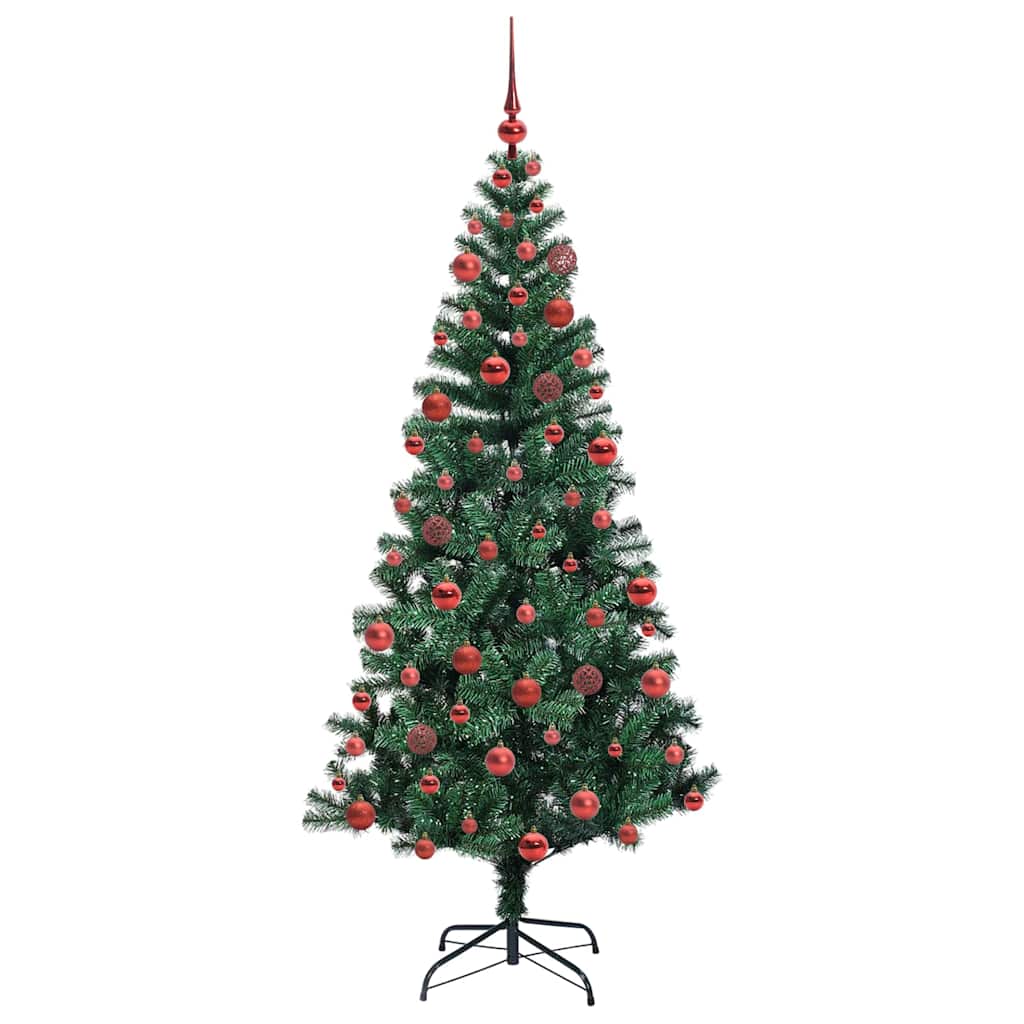 Kunstig Forbelyst Juletræ med stativ Grøn 180 cm PVC og metal