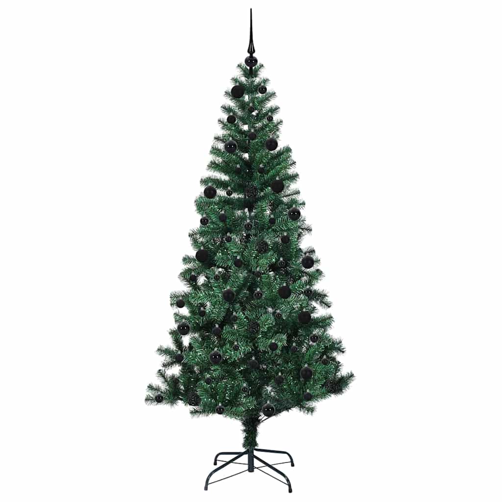 Kunstig Forbelyst Juletræ med stativ Grøn 210 cm PVC og metal