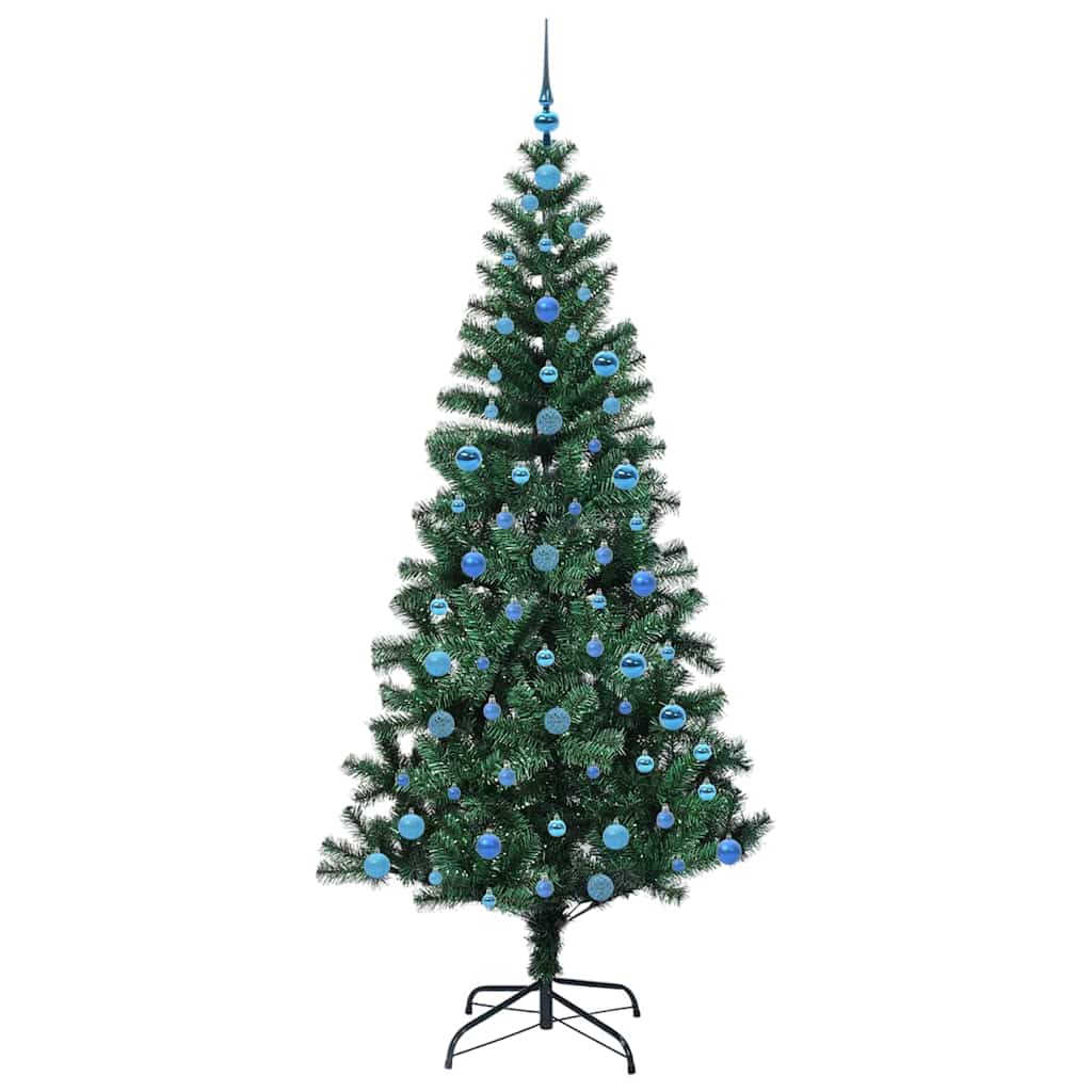 Kunstig Forbelyst Juletræ med stativ Grøn 210 cm PVC og metal