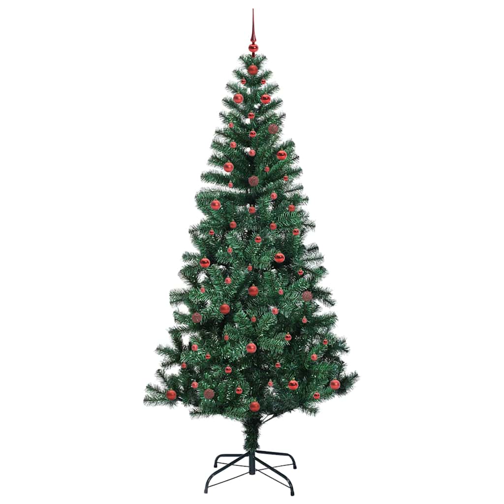 Kunstig Forbelyst Juletræ med stativ Grøn 240 cm PVC og metal