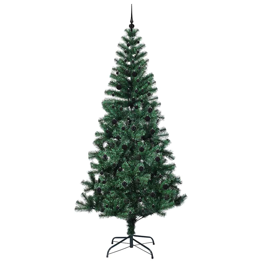 Kunstig Forbelyst Juletræ med stativ Grøn 240 cm PVC og metal