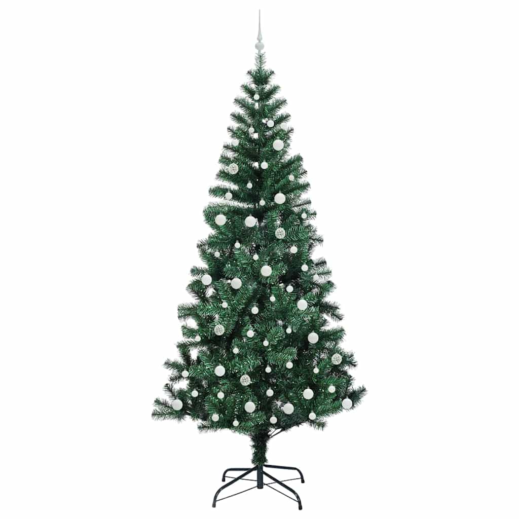 Kunstig Forbelyst Juletræ med stativ Grøn 240 cm PVC og metal