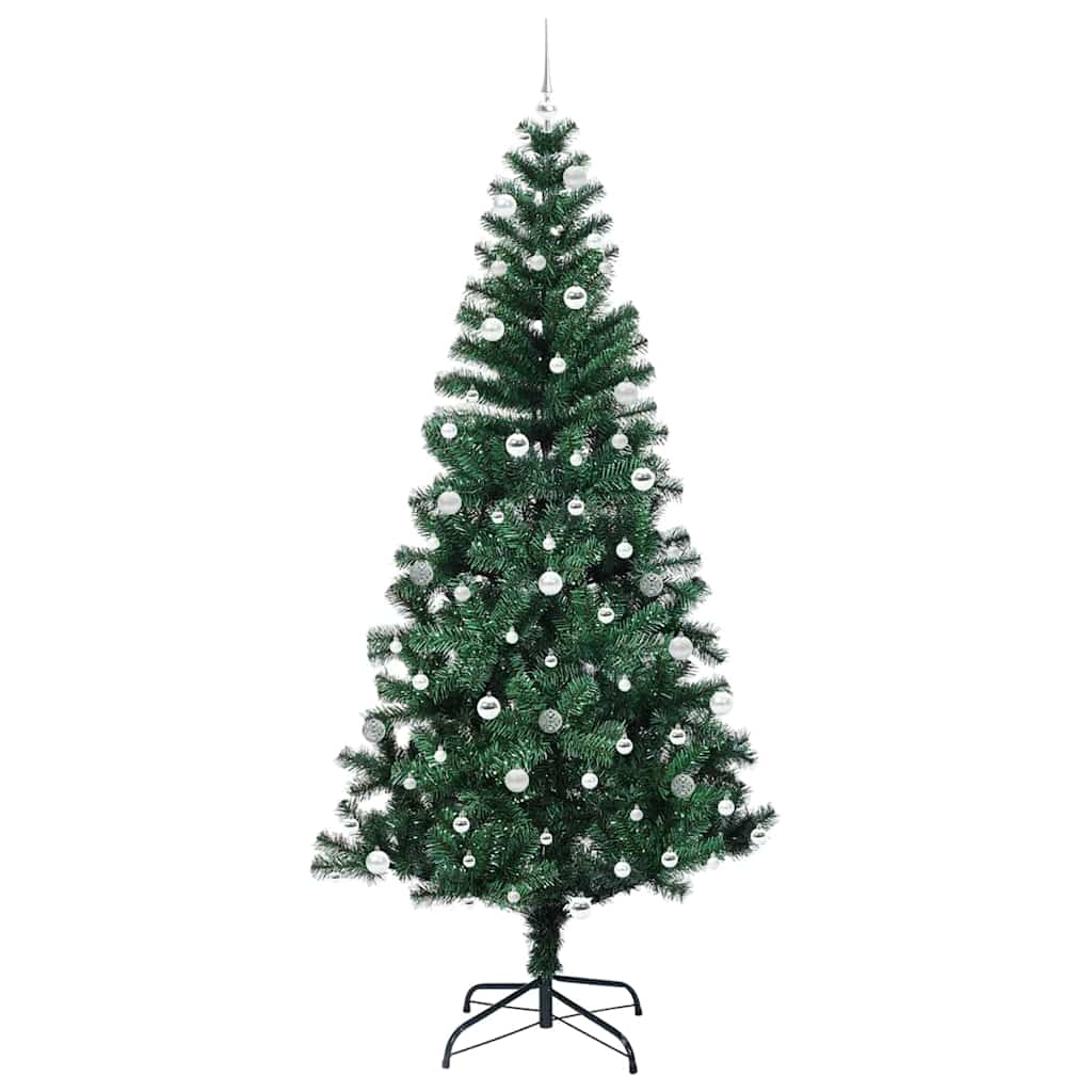 Kunstig Forbelyst Juletræ med stativ Grøn 240 cm PVC og metal