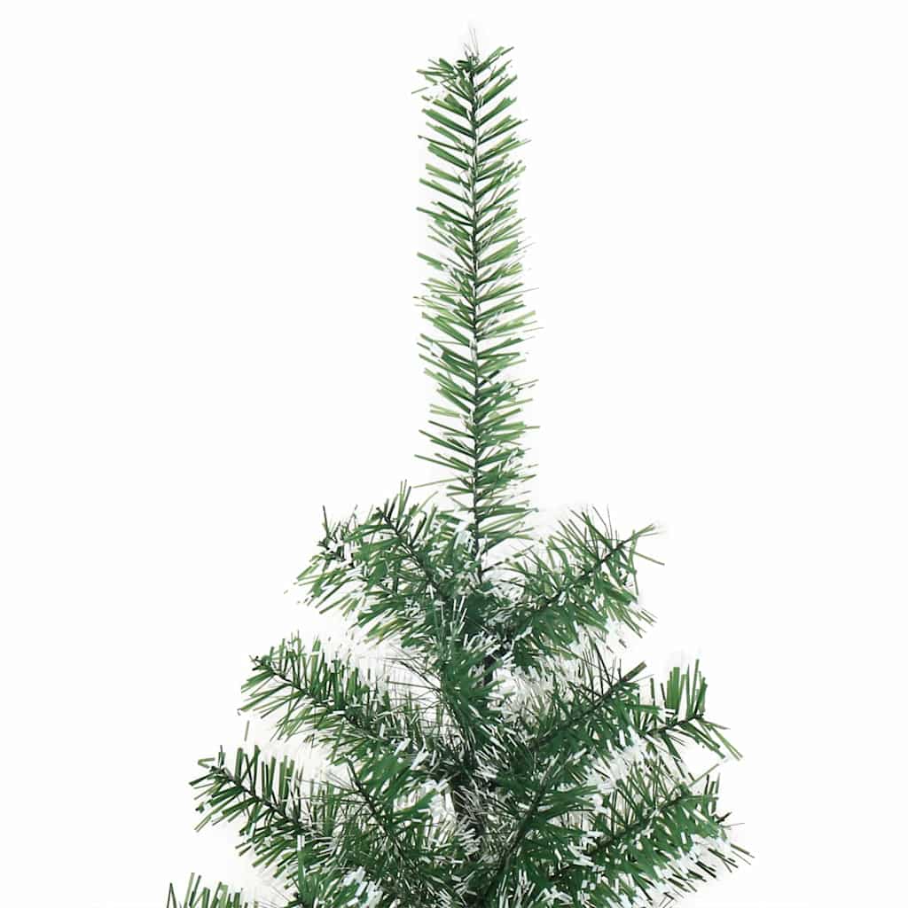 Kunstigt Juletræ Snebelagt med LED Lys Grøn og Hvid 120 cm