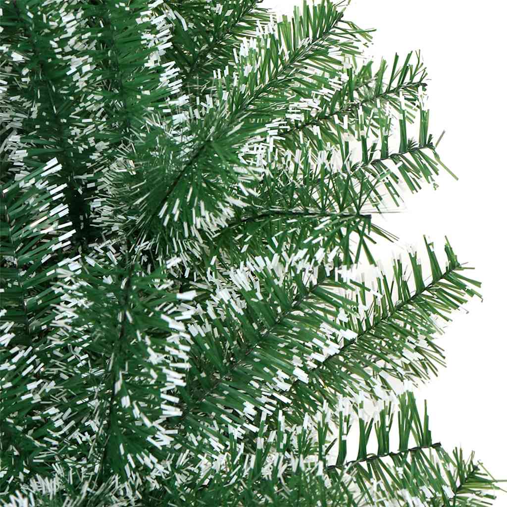 Kunstigt Juletræ Snebelagt med LED Lys Grøn og Hvid 120 cm