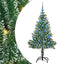 Kunstigt Juletræ Snebelagt med LED Lys Grøn og Hvid 150 cm