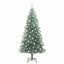 Kunstigt Juletræ Snebelagt med LED Lys Grøn og Hvid 210 cm