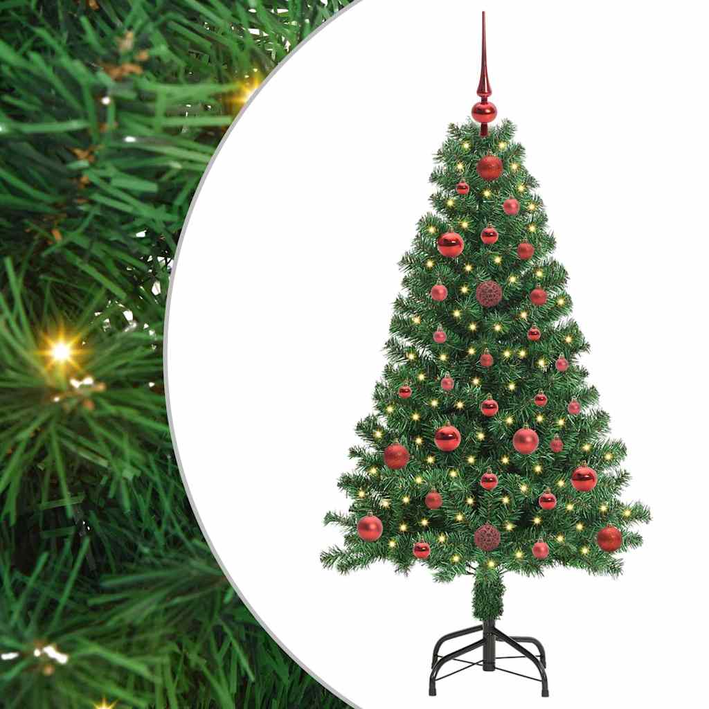 Kunstigt juletræ med stativ Grøn 120 cm PVC og Stål og Plastik