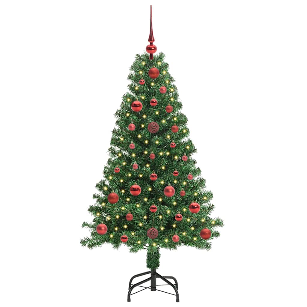Kunstigt juletræ med stativ Grøn 120 cm PVC og Stål og Plastik