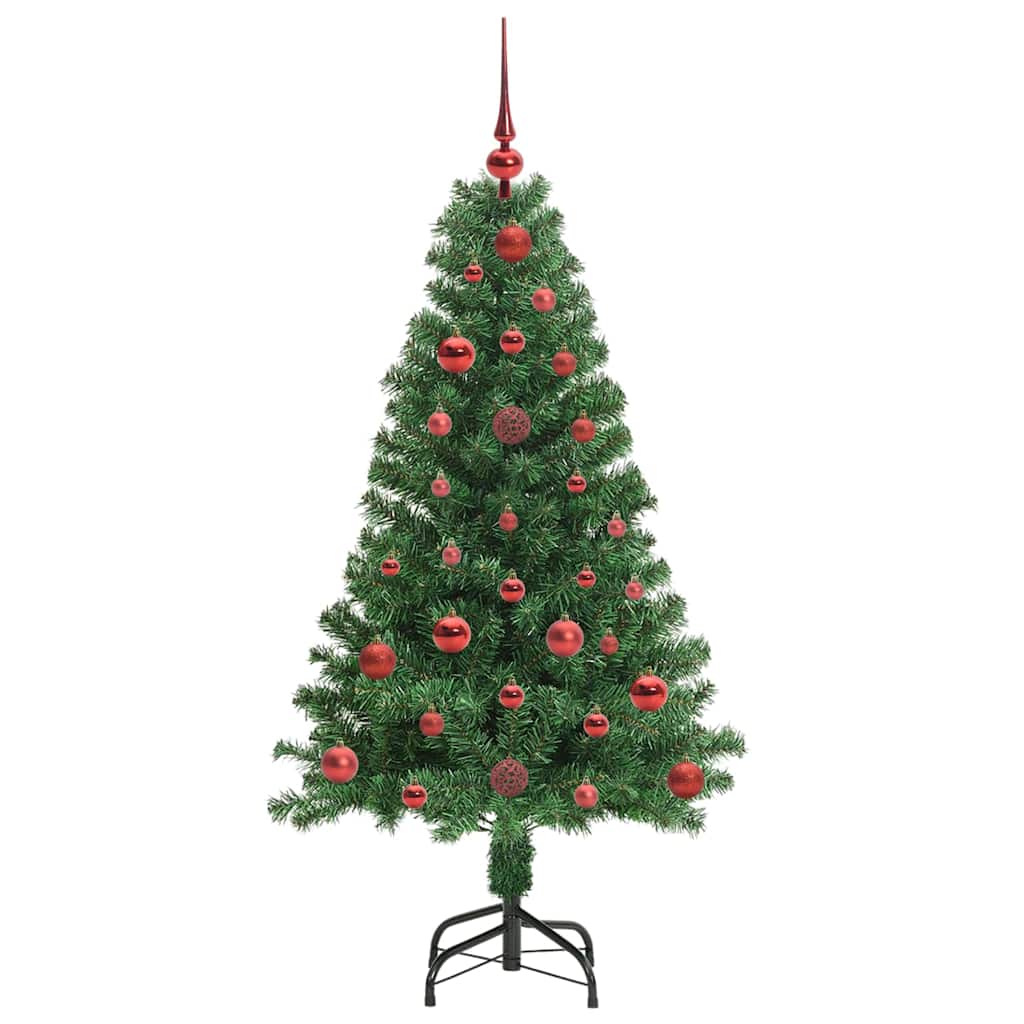 Kunstigt juletræ med stativ Grøn 120 cm PVC og Stål og Plastik