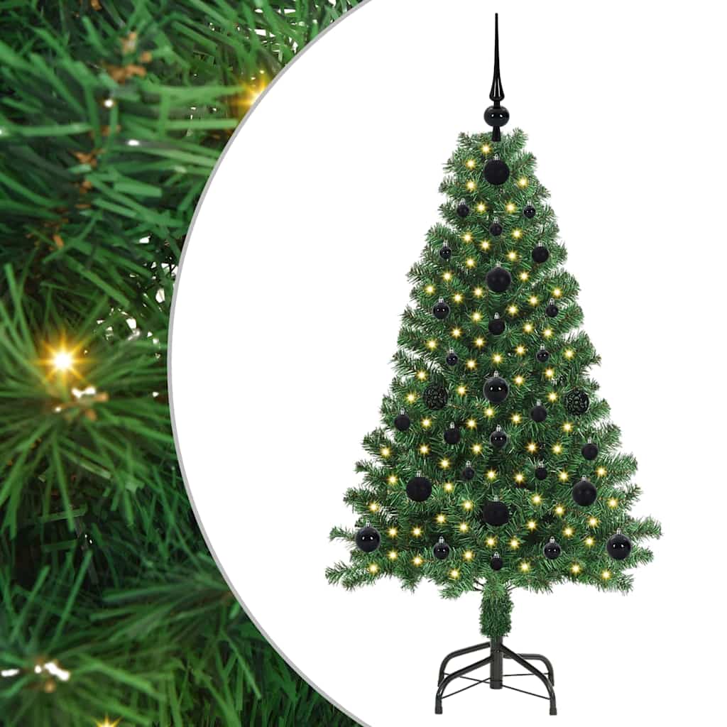Kunstigt juletræ med stativ Grøn 120 cm PVC og Stål og Plastik