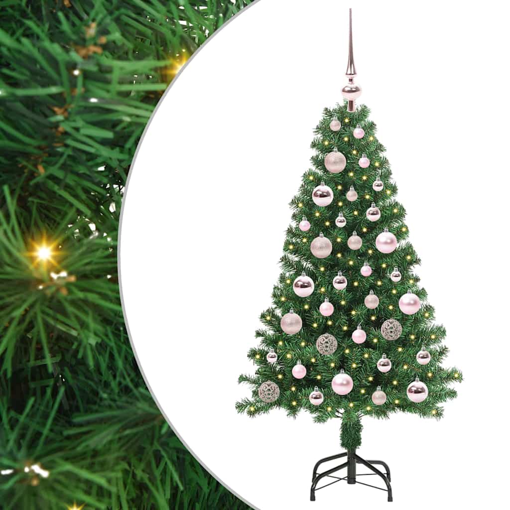 Kunstigt juletræ med stativ Grøn 120 cm PVC og Stål og Plastik